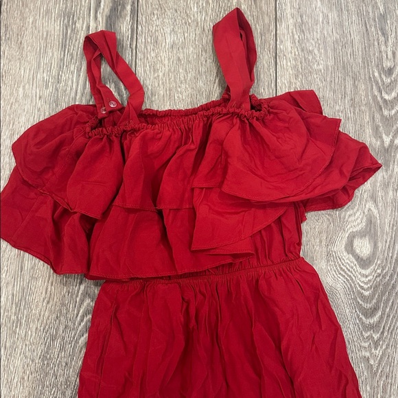 Another Me Small Elegant Red Women's Jumpsuit Ruffles
off the shoulder top - Picture 2 of 6